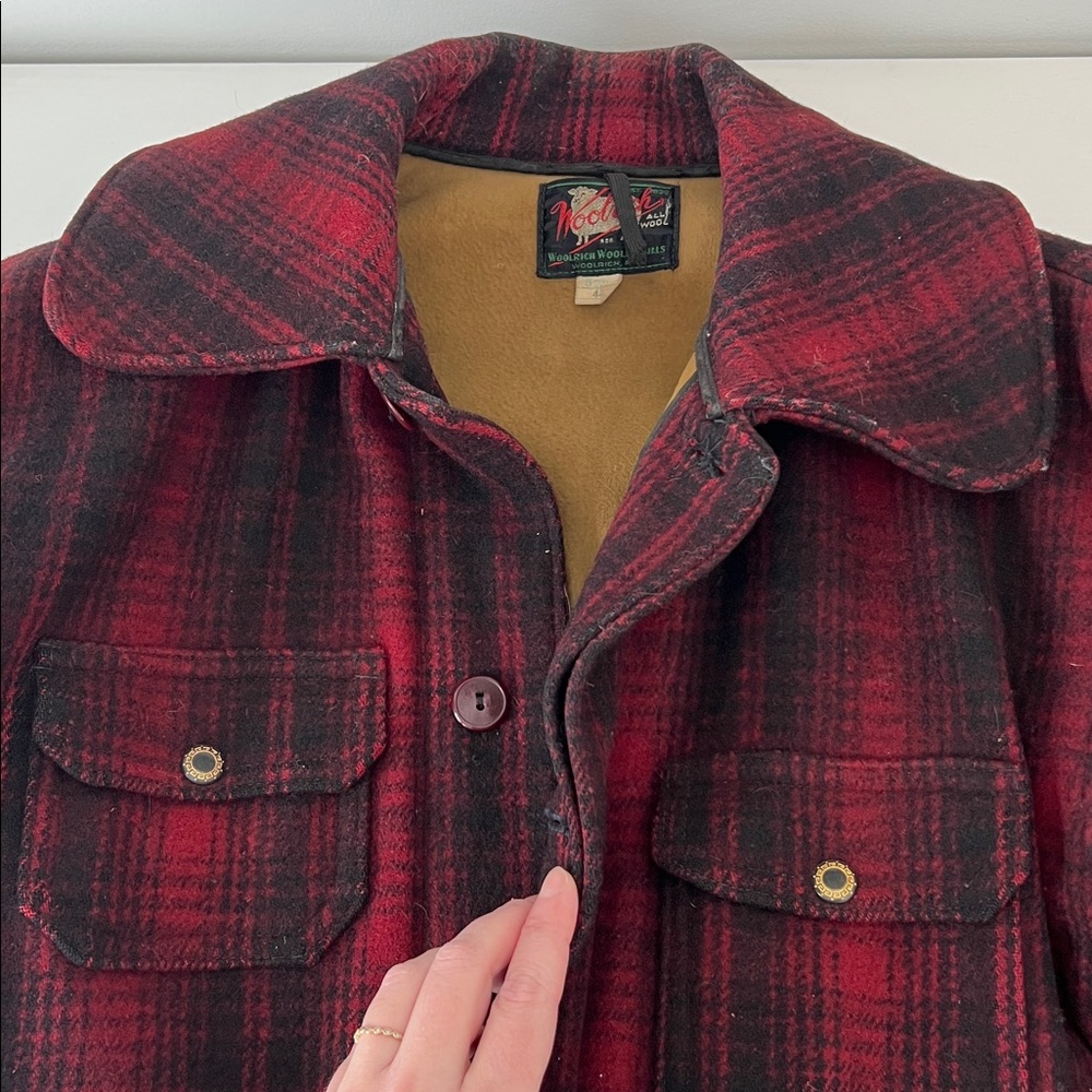 RARE! Woolrich 1950s Vintage Red Plaid
Mackinaw Field Jacket size 44